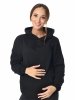 MijaCulture - 3 in1 warm maternity hoodie, for breastfeeding and after  „Molly ” M001 black